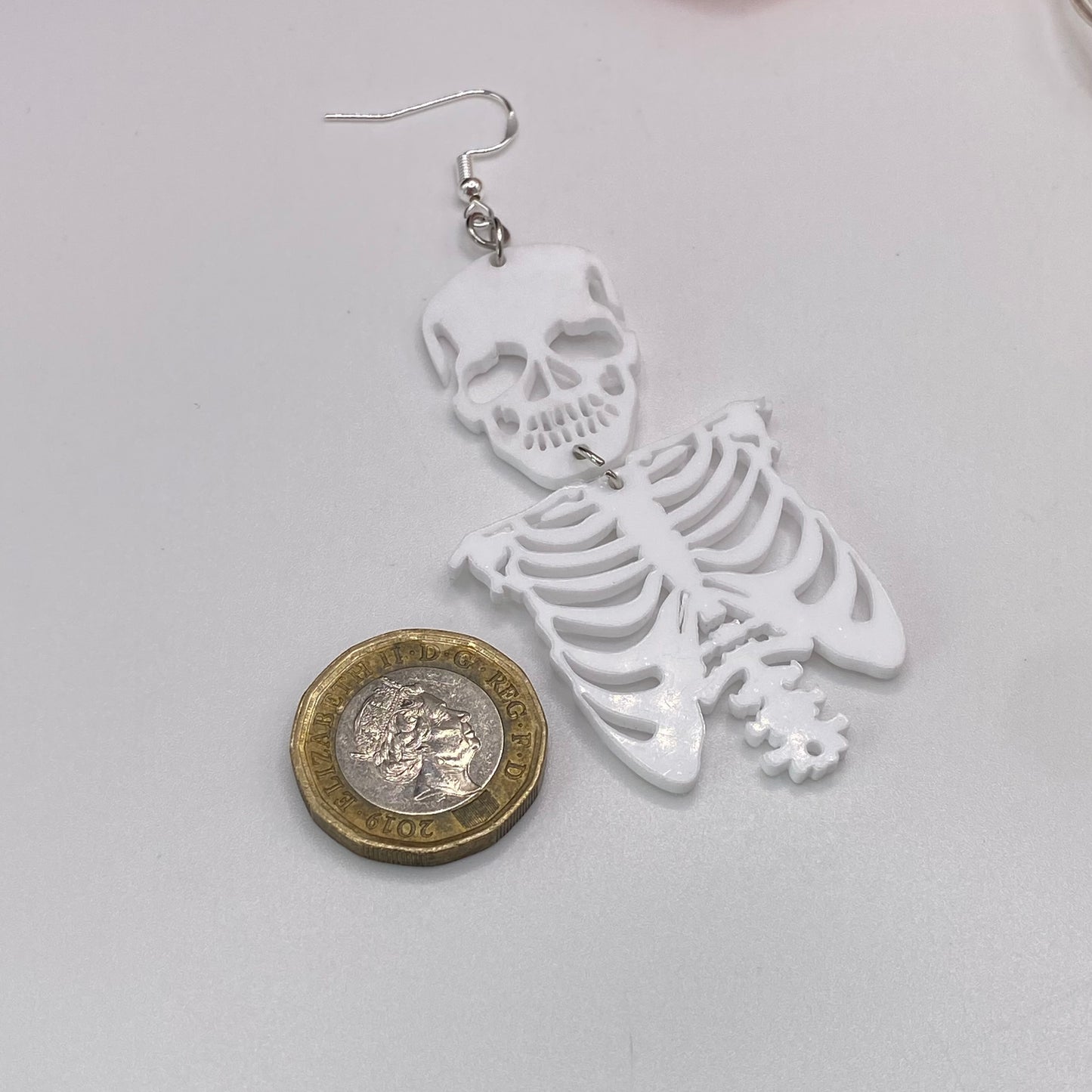 Large White Skeleton Earrings