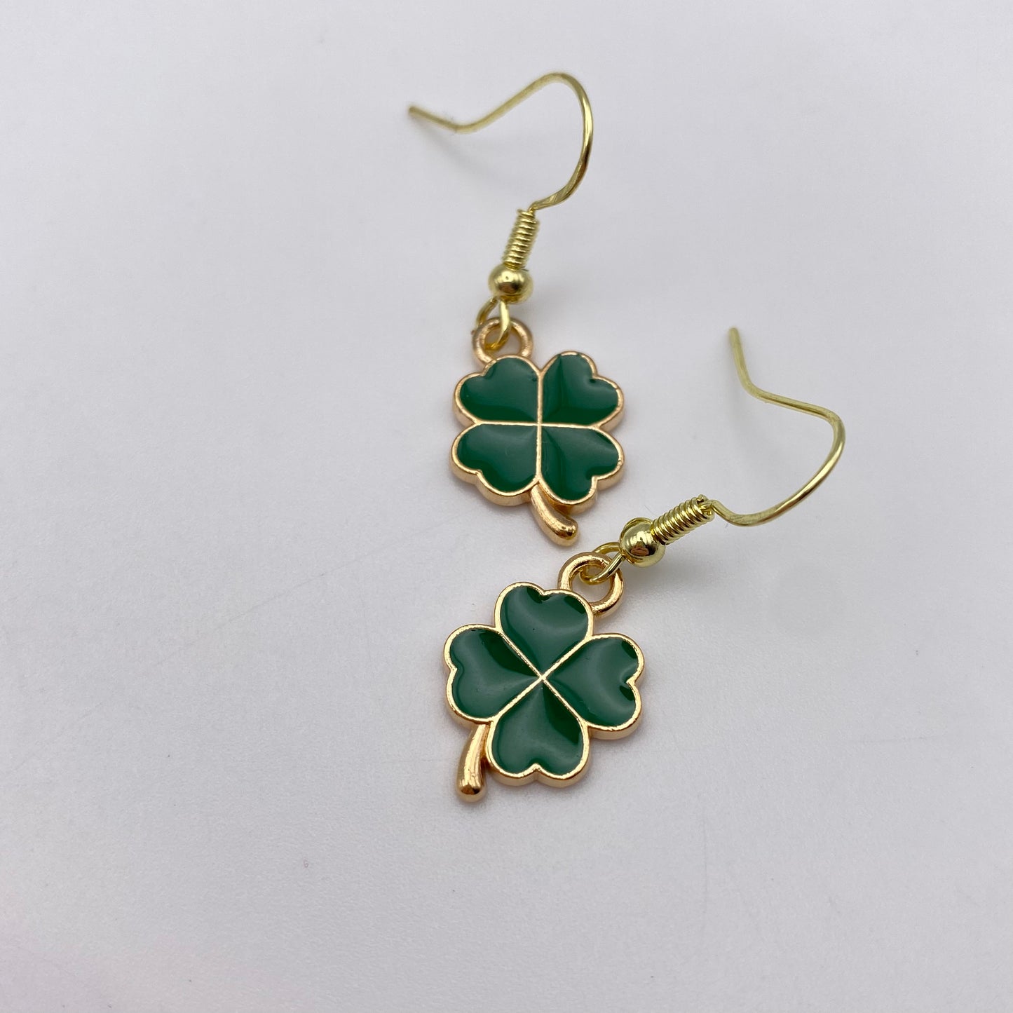 Green Four Leaf Clover Earrings