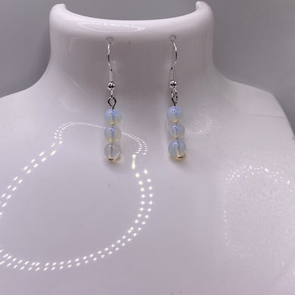 Round Opalite Crystal Earrings