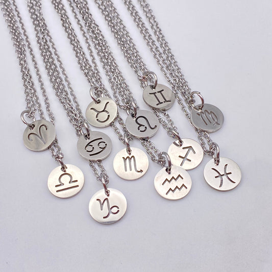 Silver Solid Star Sign Necklaces