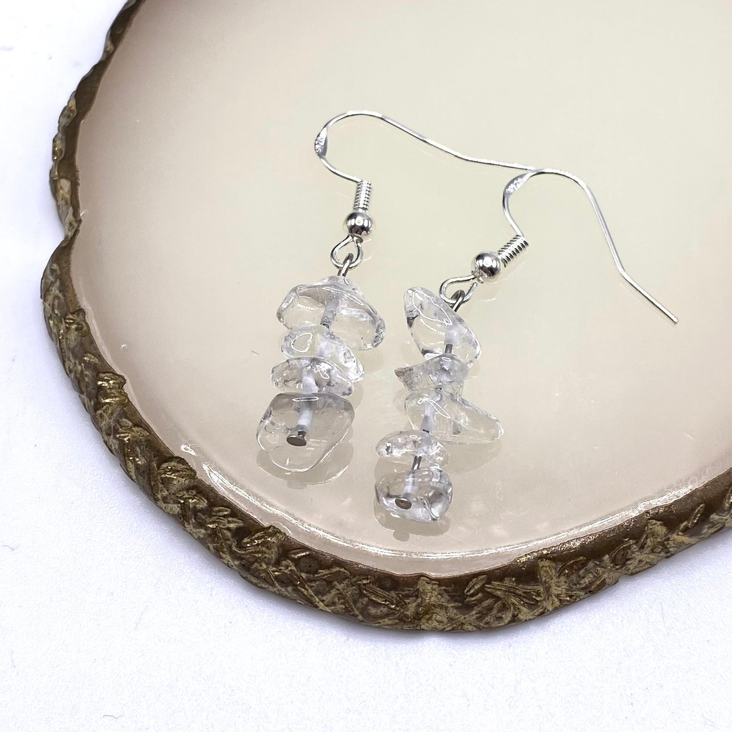 Clear Quartz Crystal Earrings