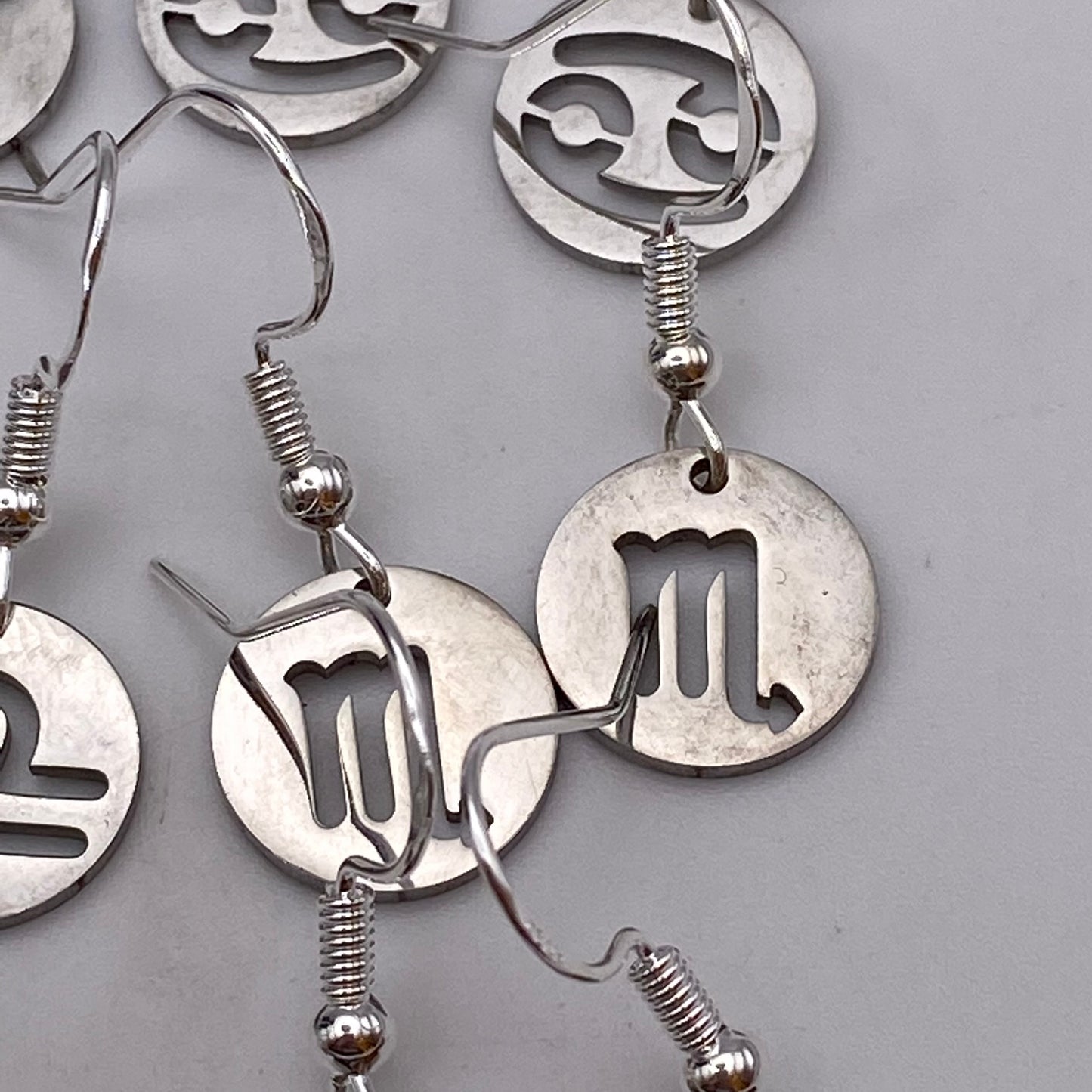 Silver Solid Star Sign Earrings