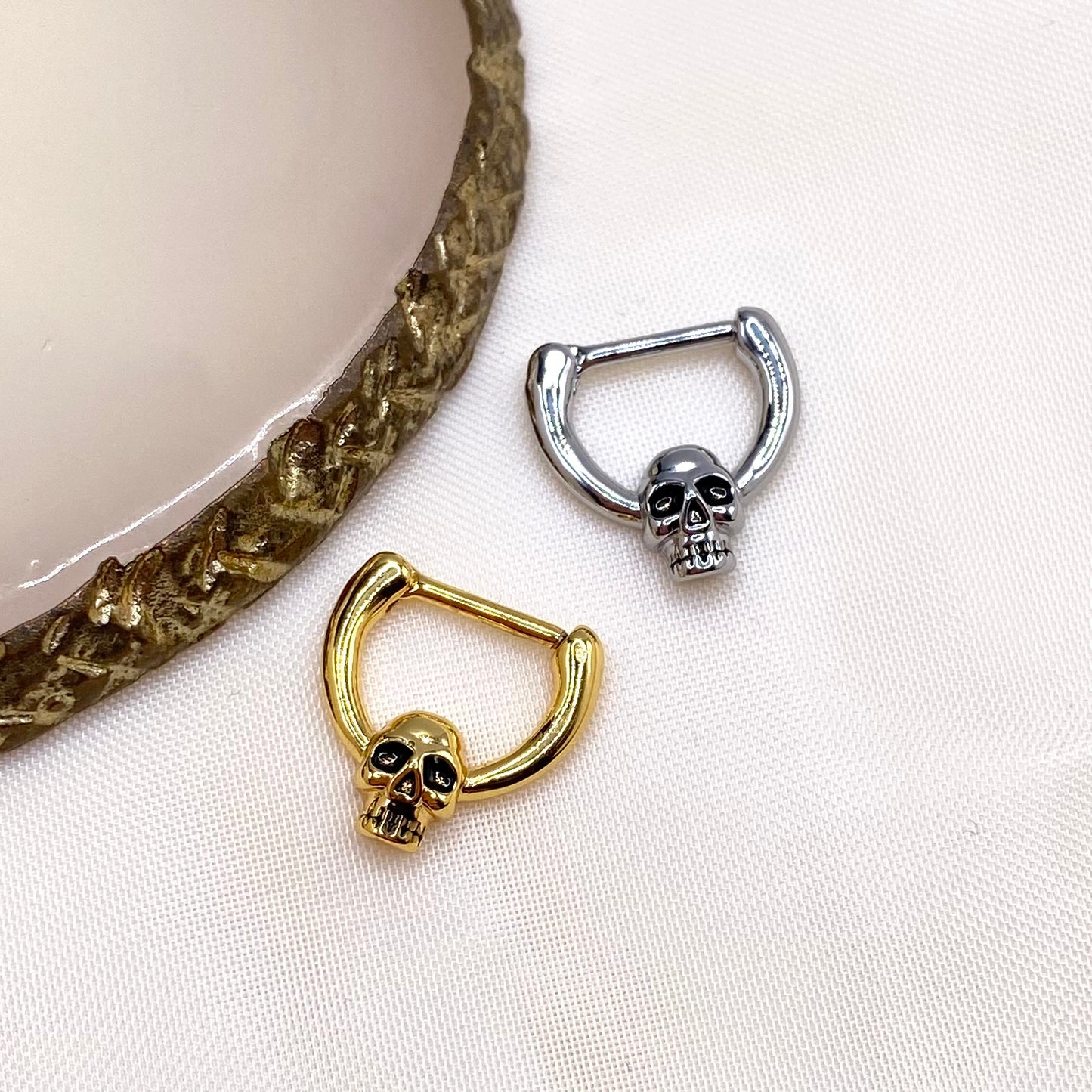 Skull Nose Septum Hoop Ring