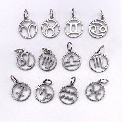 Silver Hollow Star Sign Necklaces