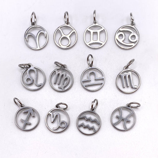 Silver Hollow Star Sign Necklaces