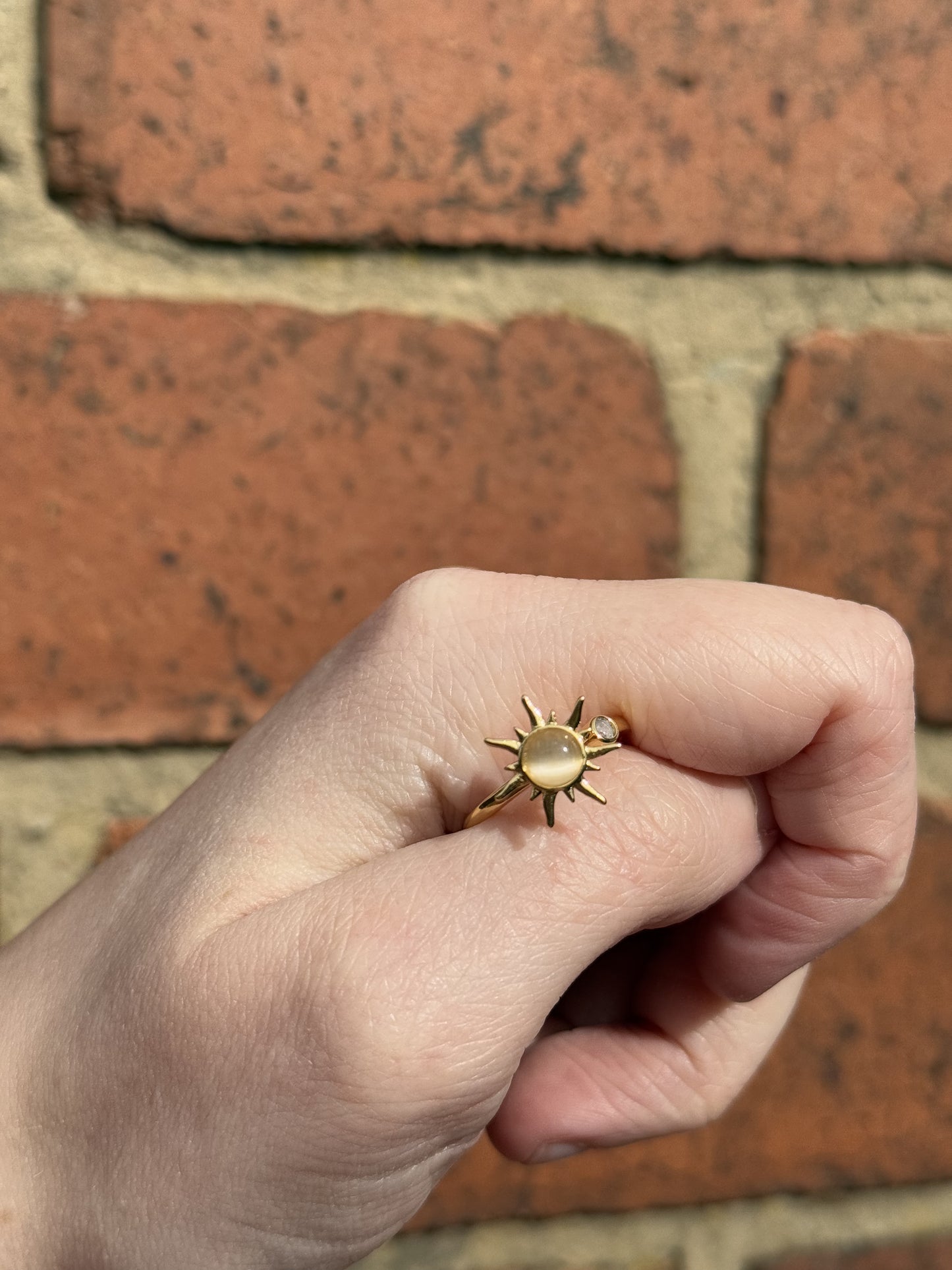 COPPER Anxiety Fidget Ring Gold Sun