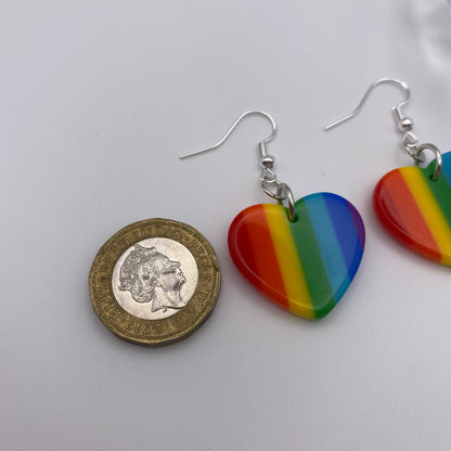 Rainbow Heart Earrings