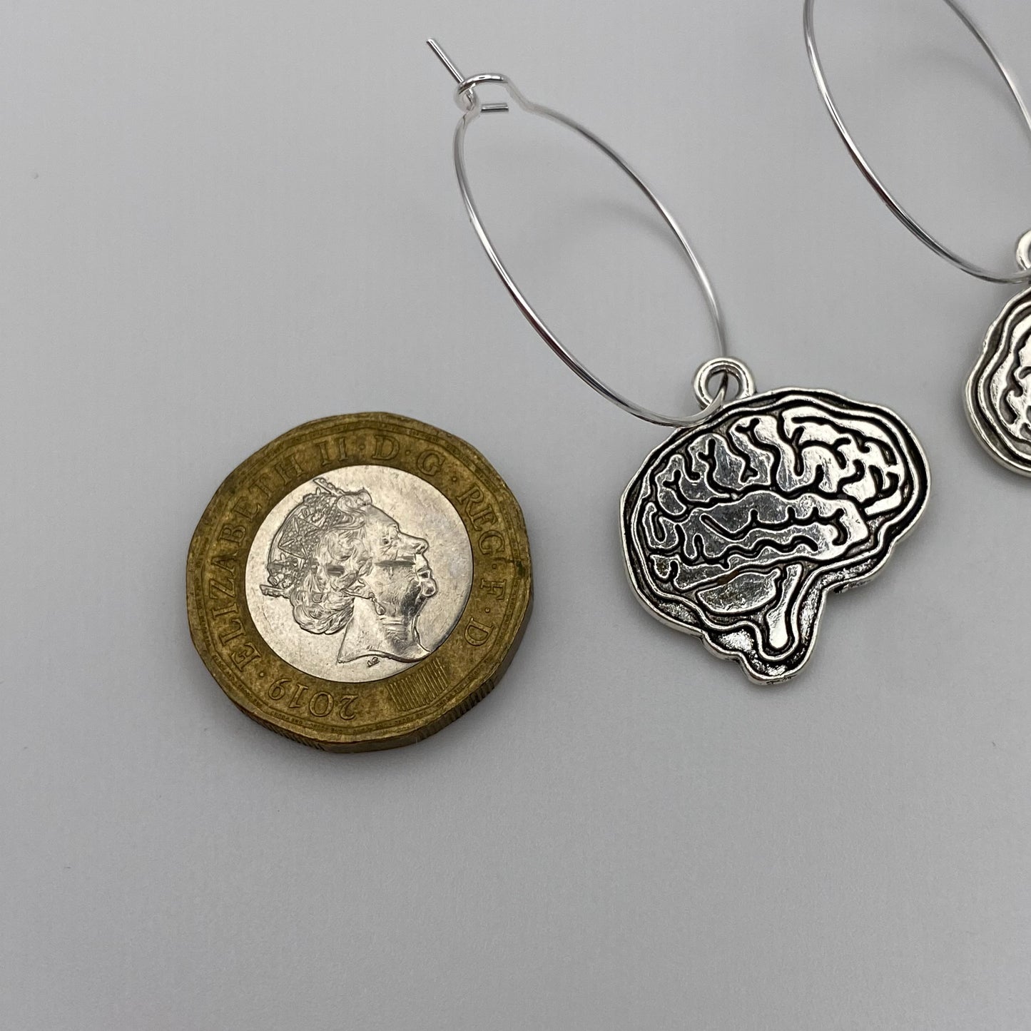 Brain Mind Hoop Earrings