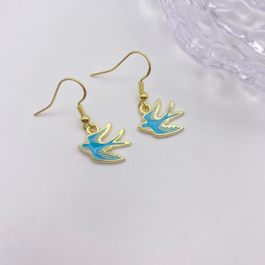 Blue Bird Earrings