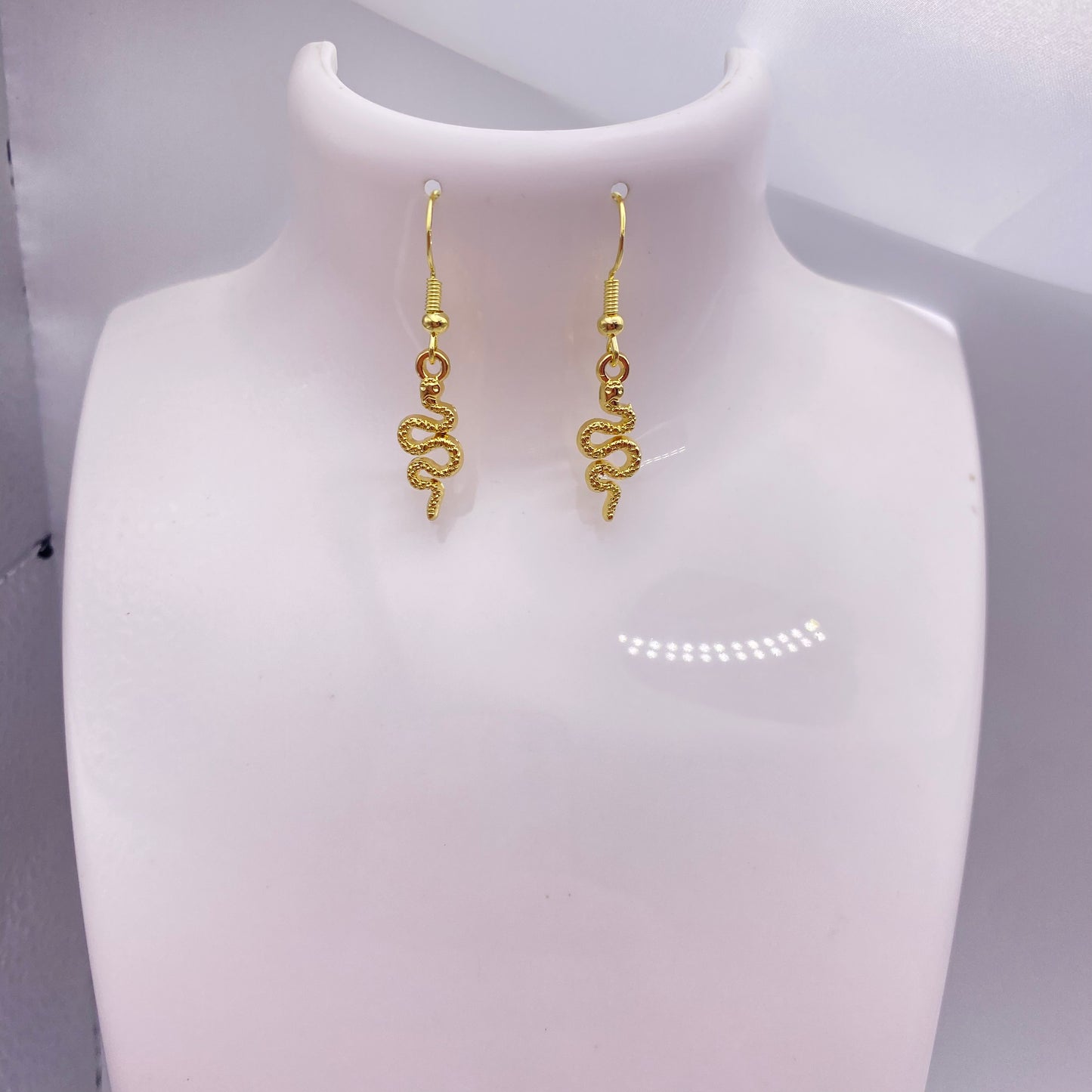 Small Gold Snake Earrings