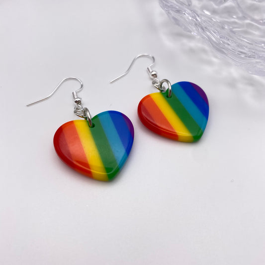 Rainbow Heart Earrings