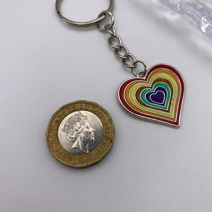 Rainbow Heart Keyring