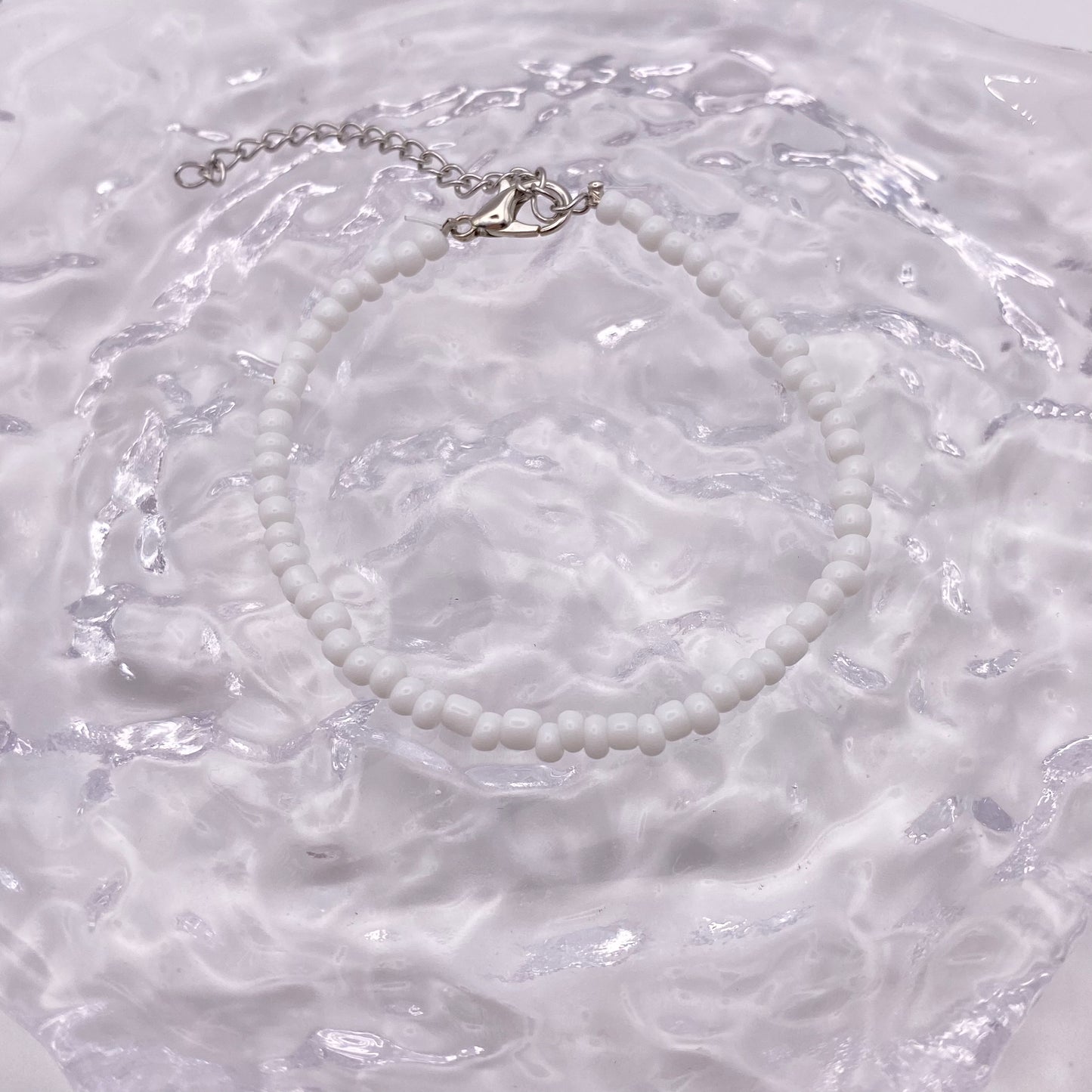 White Beaded Bracelet
