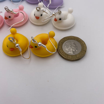 Rubber Duck Pool Float Earrings