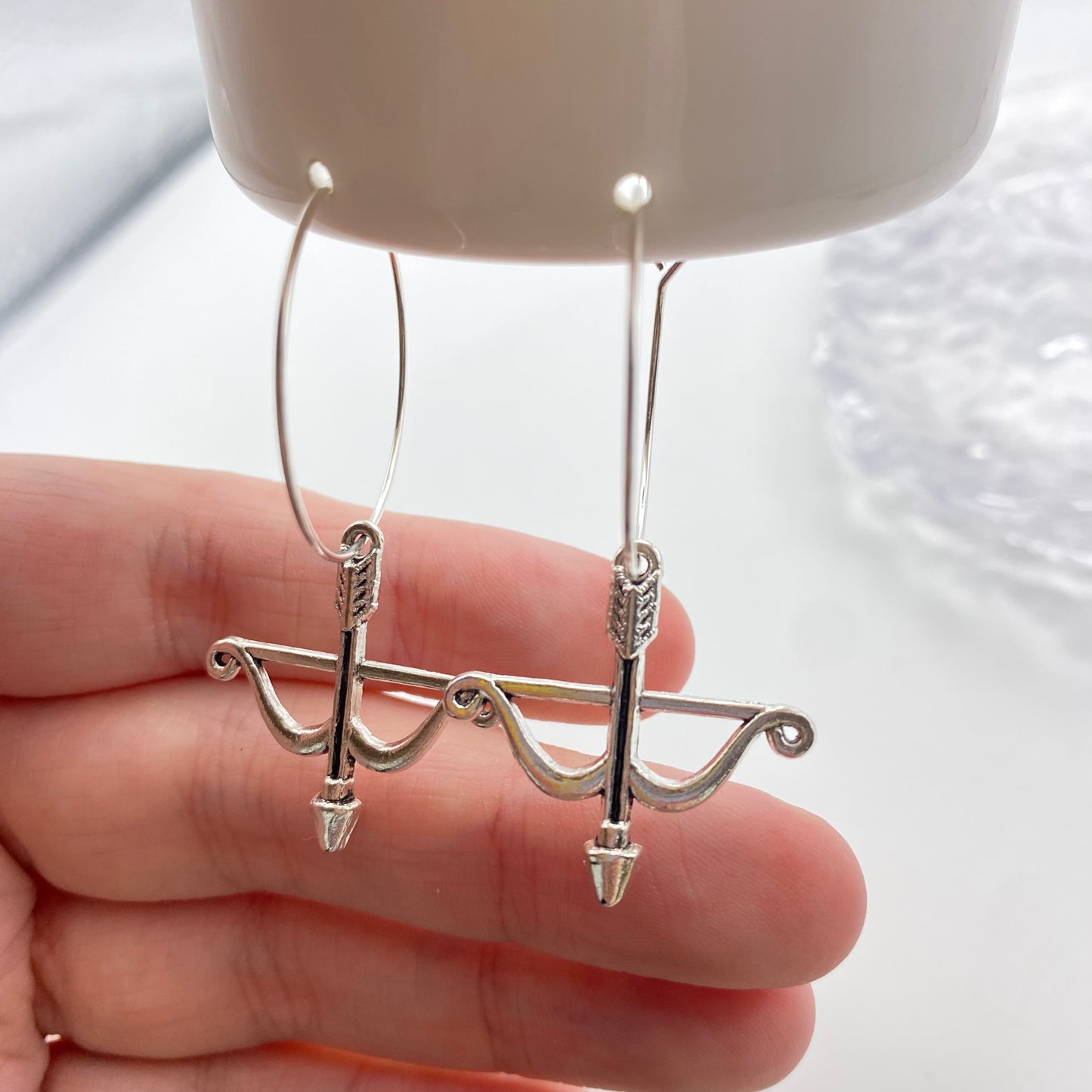 Bow and Arrow Hoop Earrings