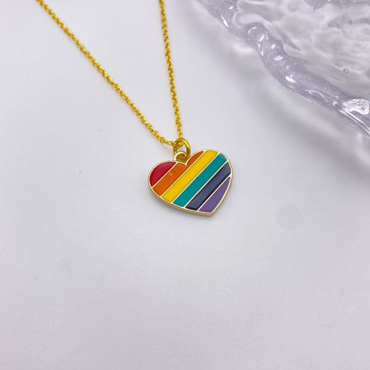 Rainbow Heart Necklace