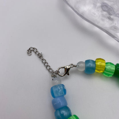 Green Blue and Yellow Beaded Bracelet