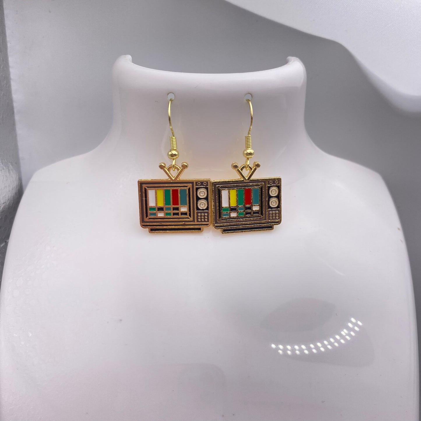 Colourful Gold TV Earrings