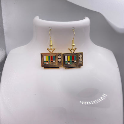 Colourful Gold TV Earrings