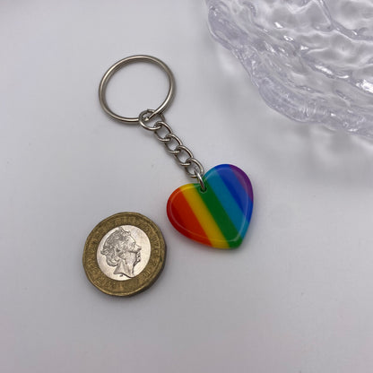 Rainbow Heart Keyring