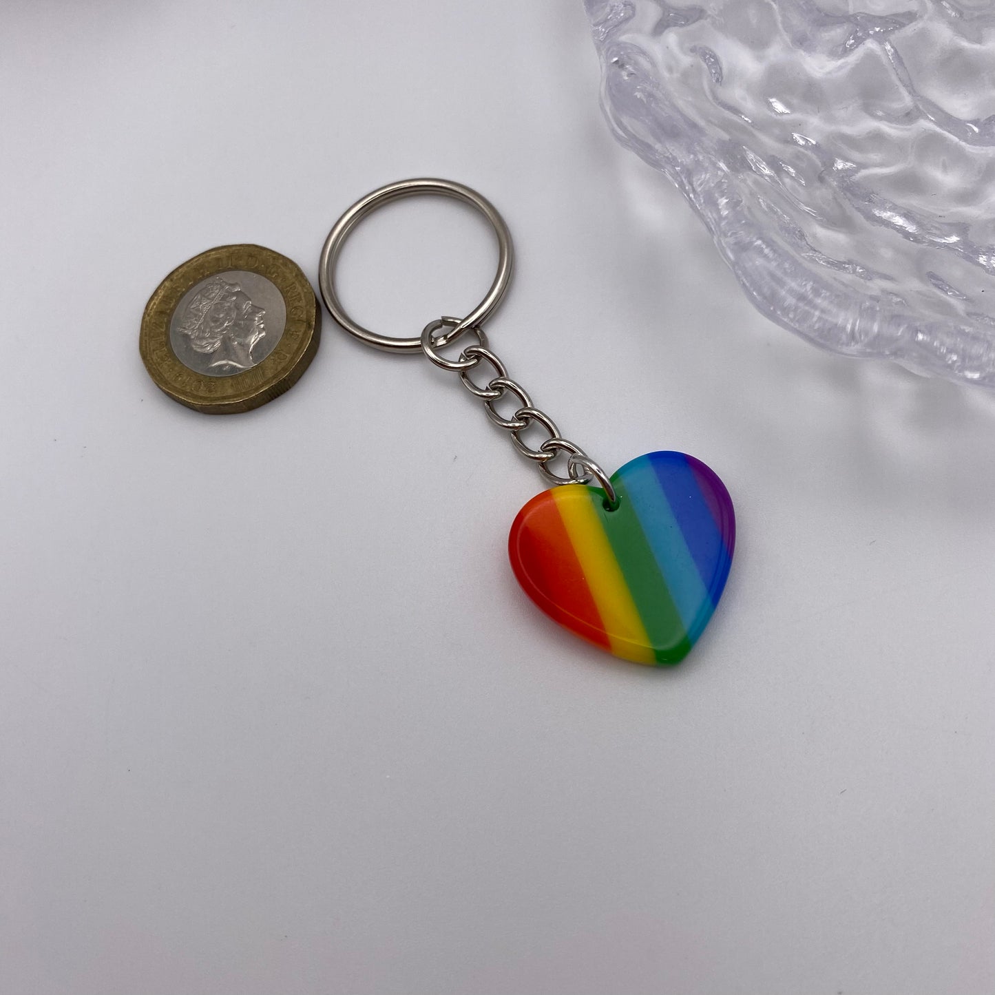 Rainbow Heart Keyring