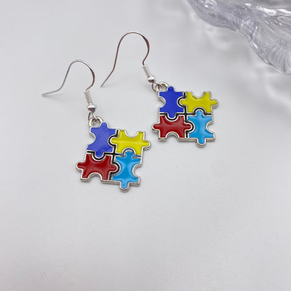 Jigsaw Puzzle Earrings