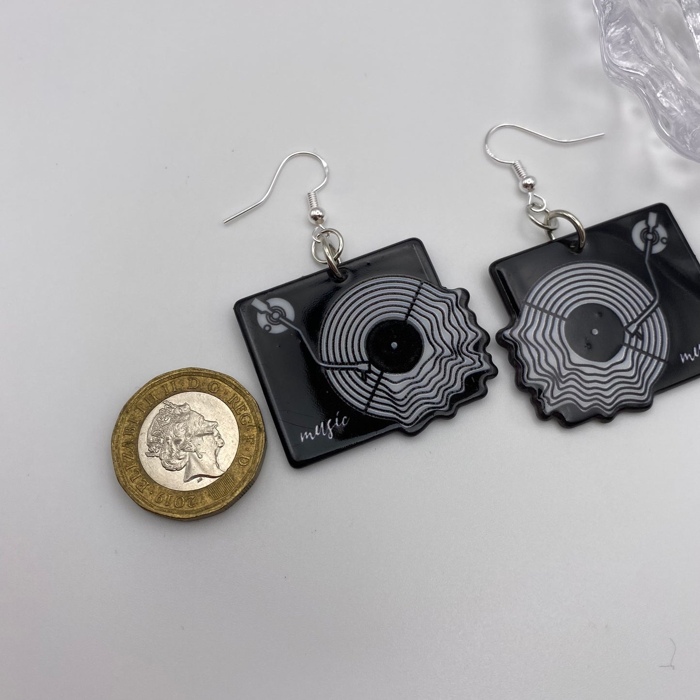 Vinyl Record Player Earrings