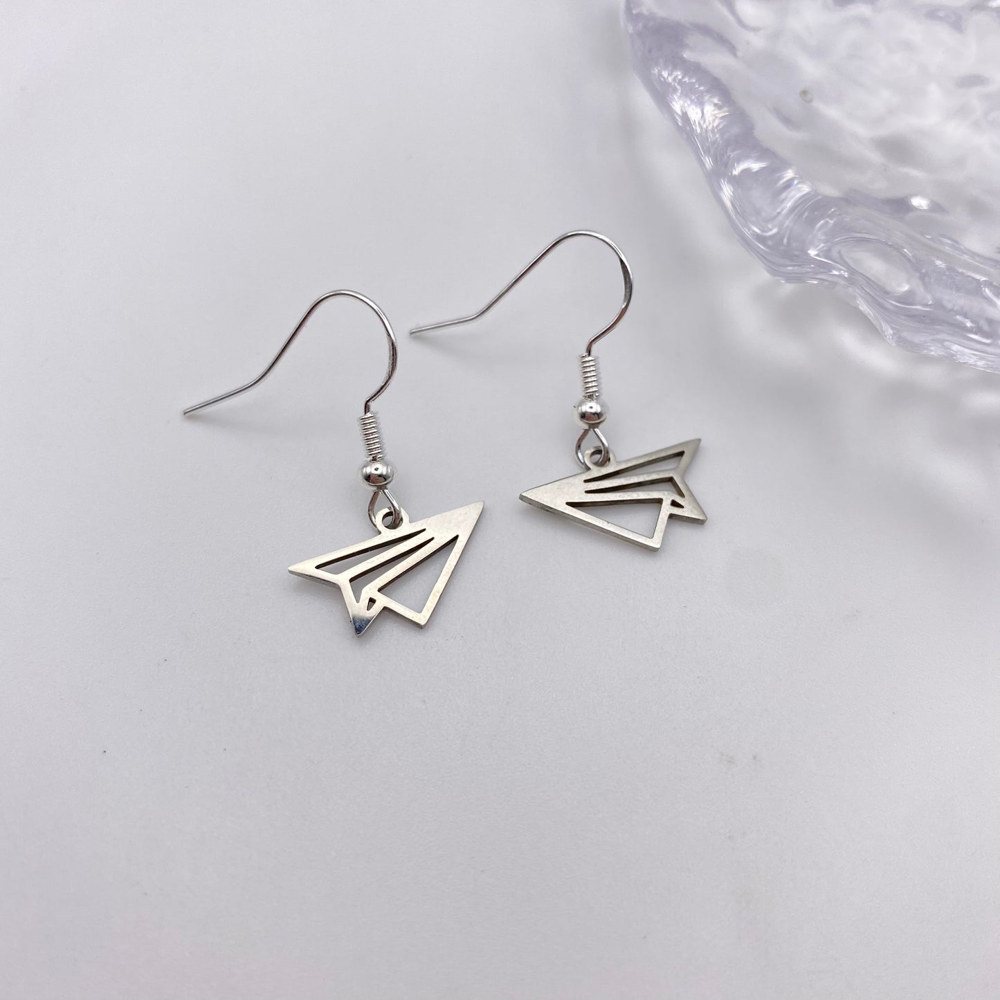 Paper Plane Outline Earrings