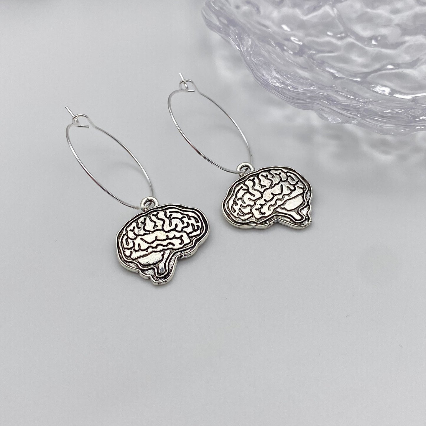 Brain Mind Hoop Earrings