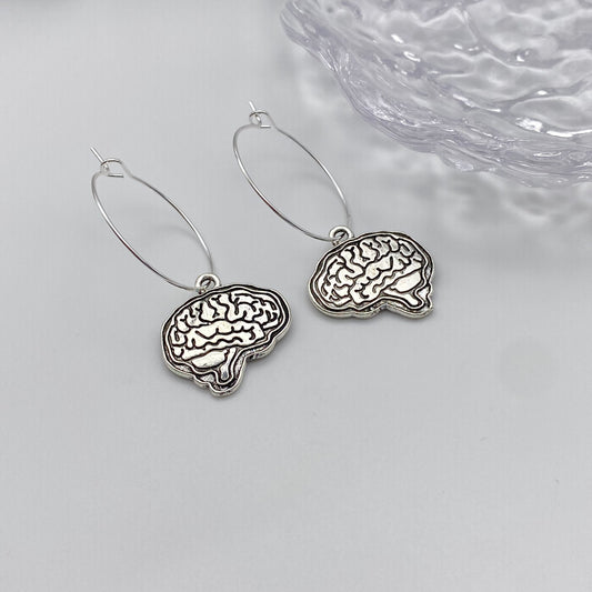 Brain Mind Hoop Earrings