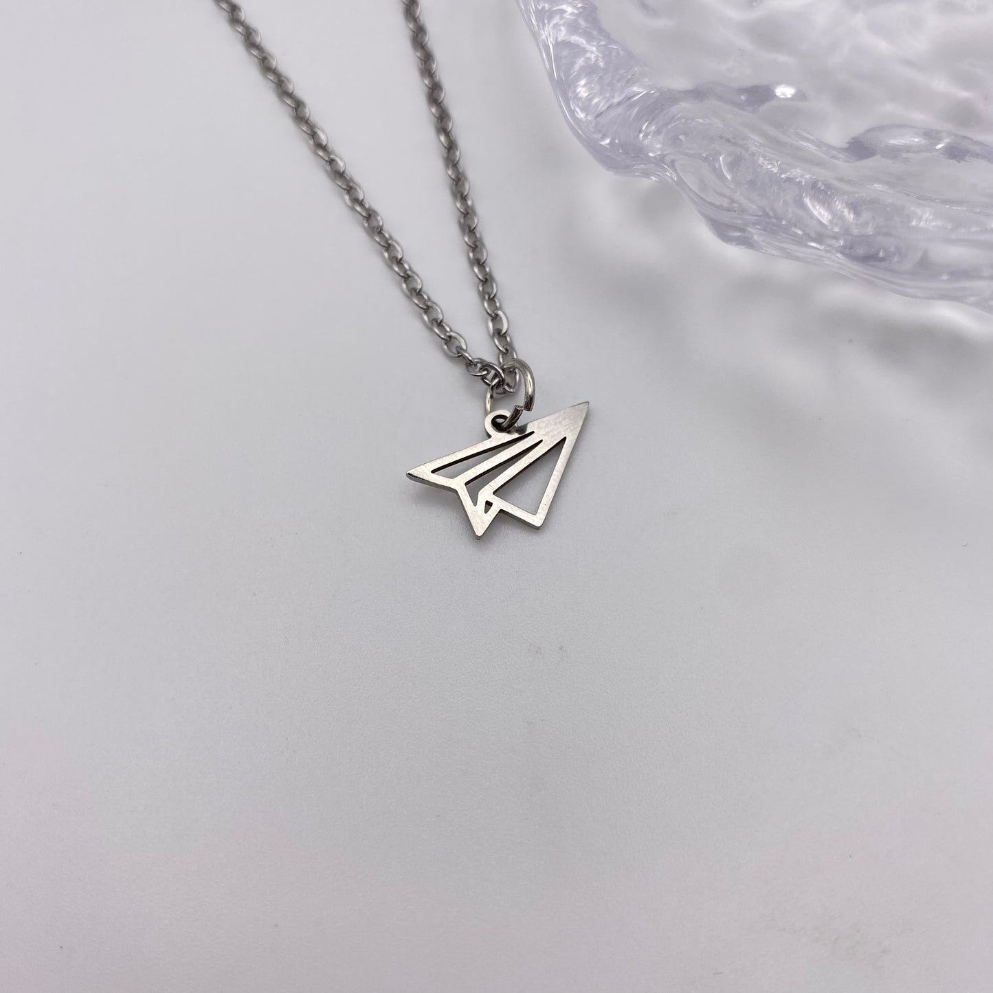 Paper Plane Outline Necklace