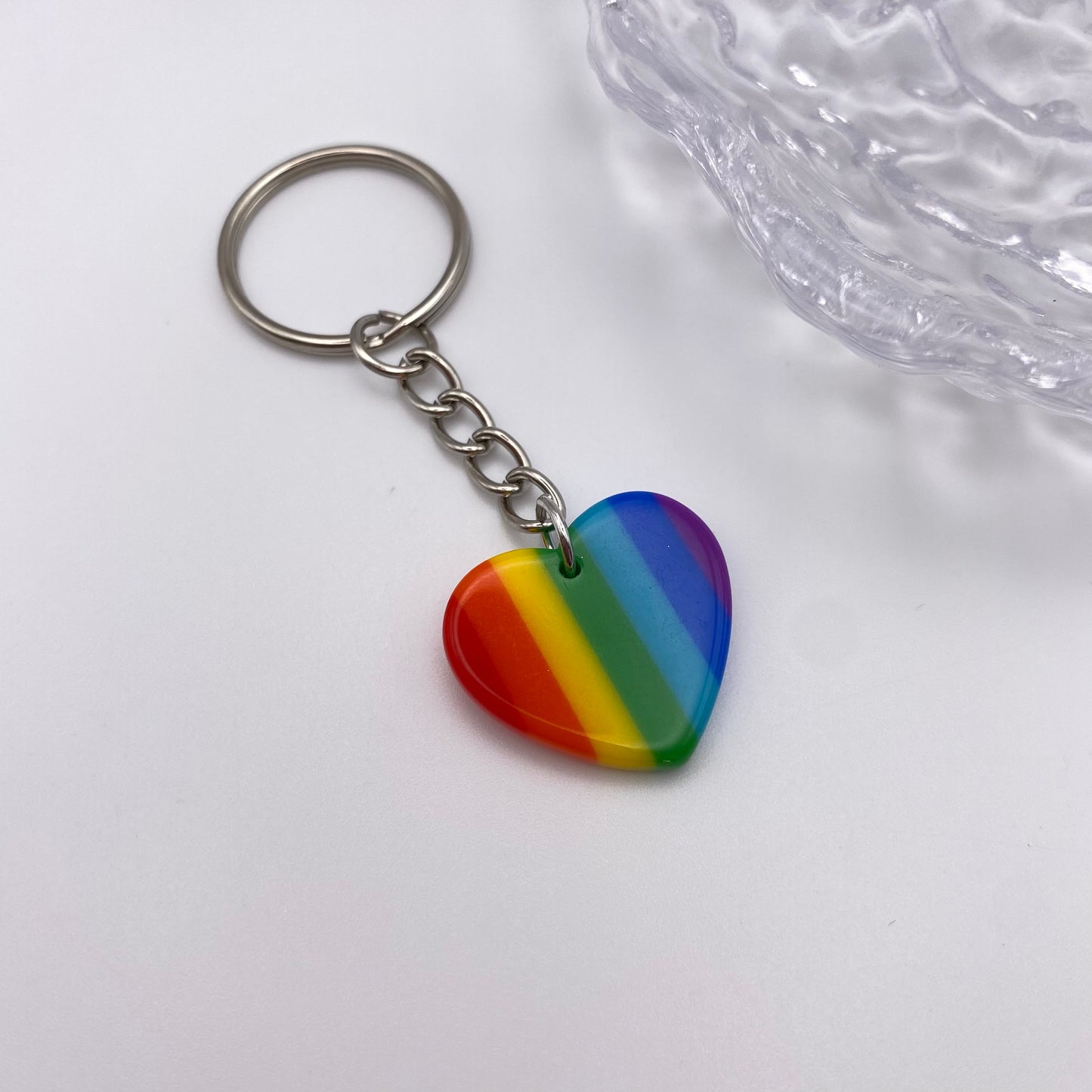 Rainbow Heart Keyring