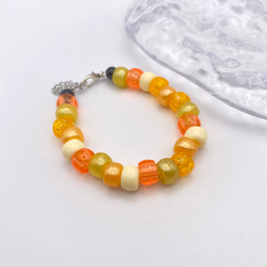 Yellow and Orange Beaded Bracelet