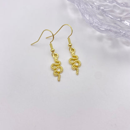 Small Gold Snake Earrings