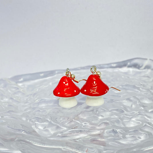 Red Mushroom Earrings