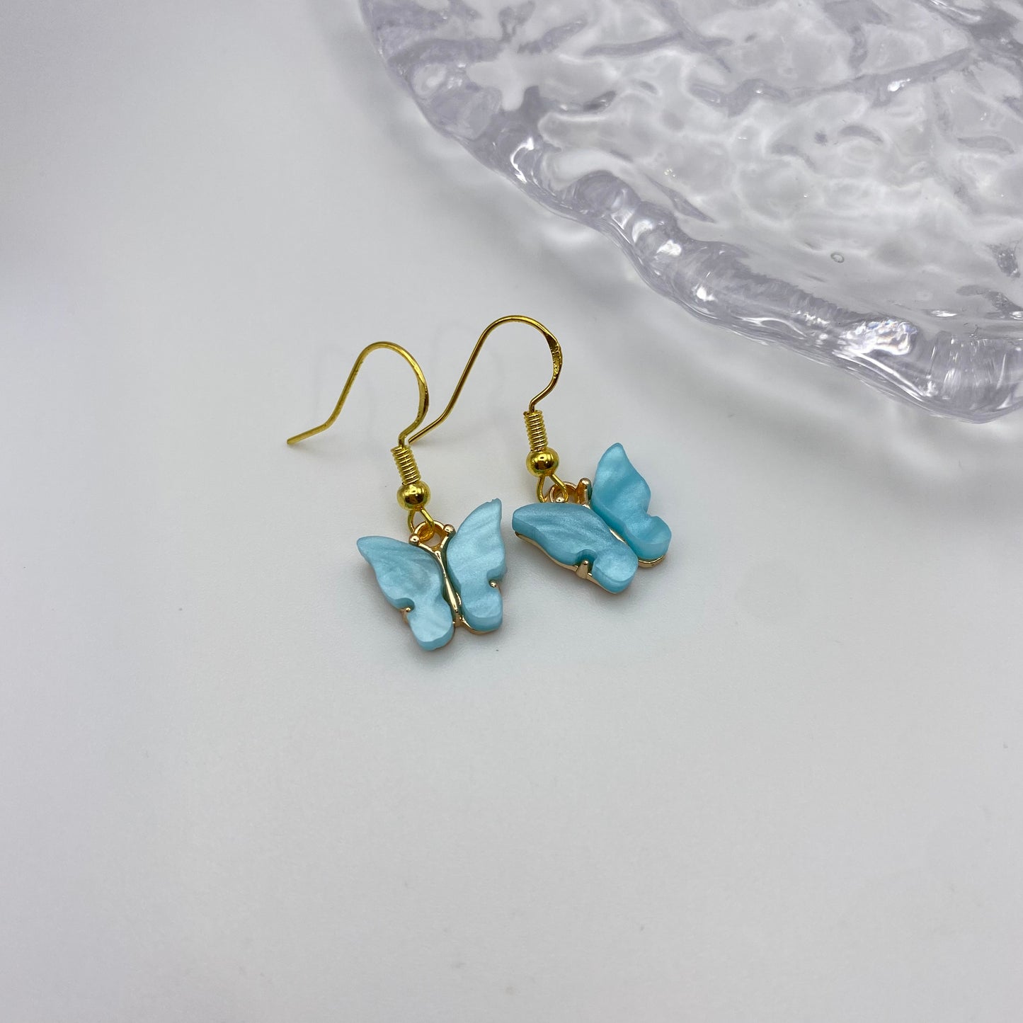 Colourful Butterfly Earrings Gold