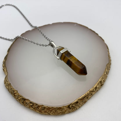 Tiger’s Eye Crystal Pendant Necklace