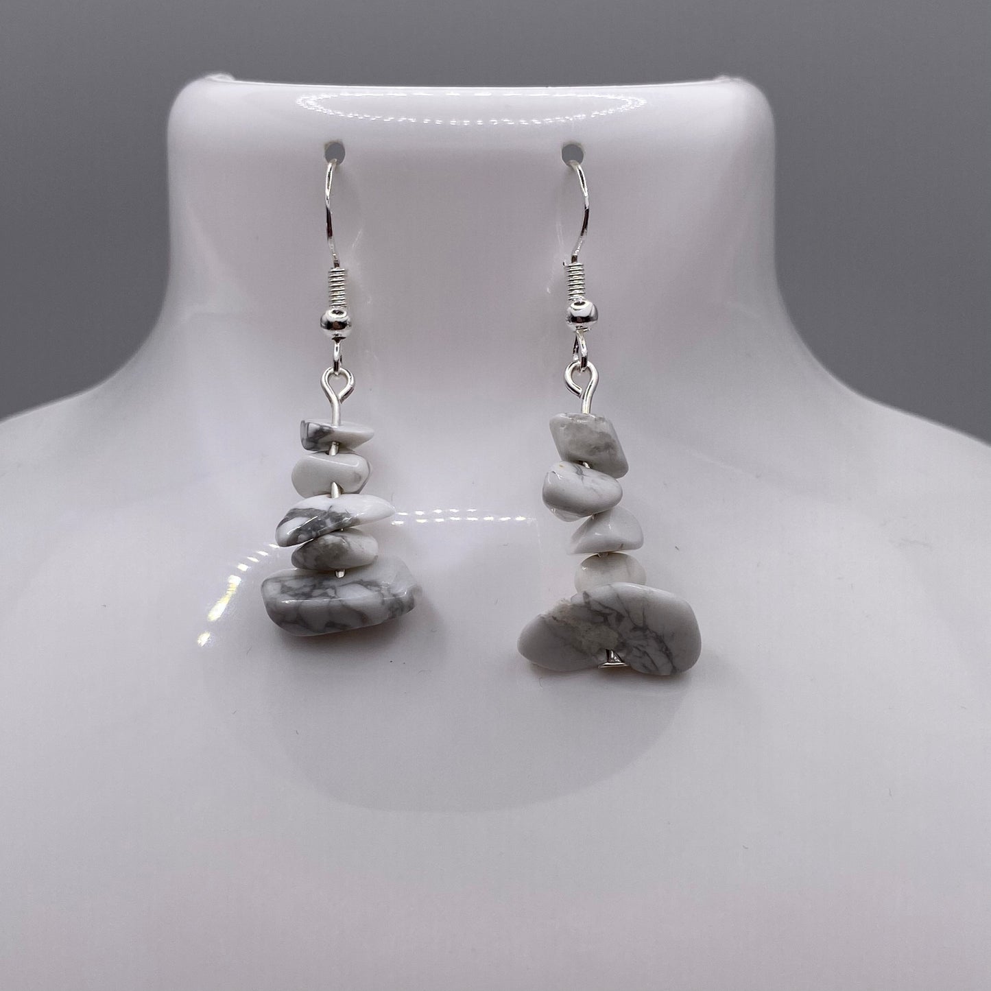 White Howlite Crystal Earrings