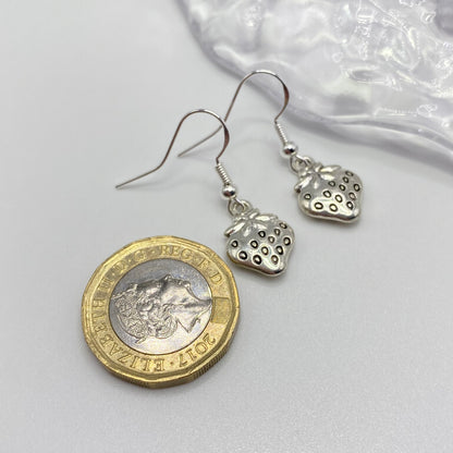 Silver Strawberry Earrings