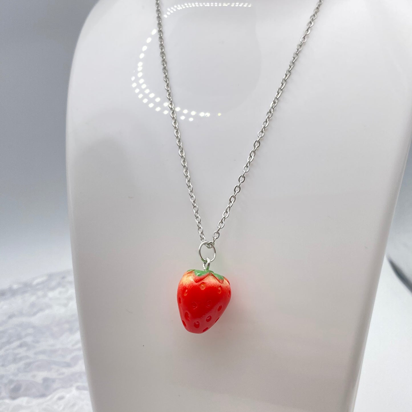 Red Strawberry Necklace (smaller size)