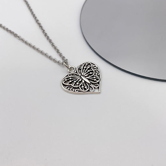 Butterfly Heart Necklace