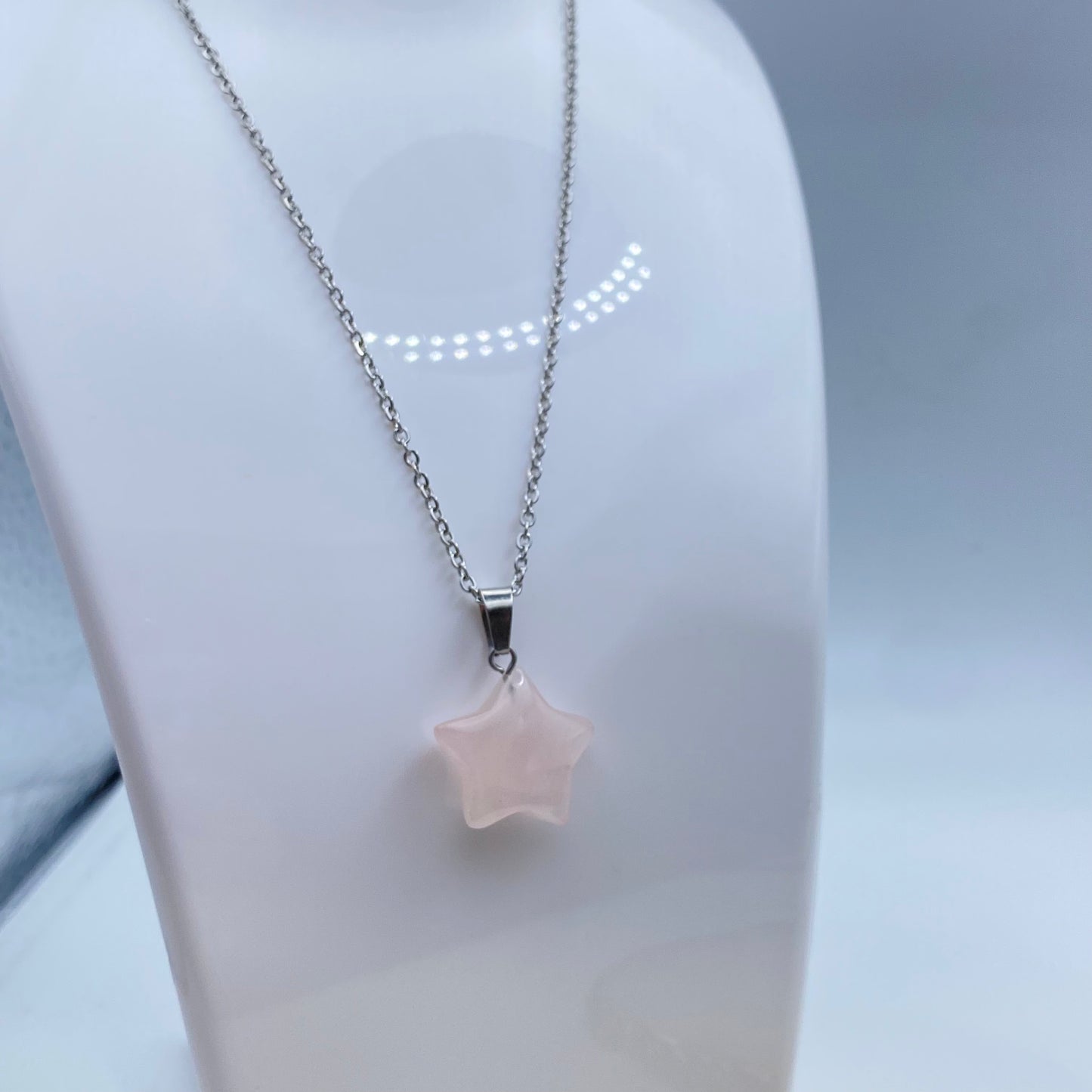 Rose Quartz Star Pendant Necklace