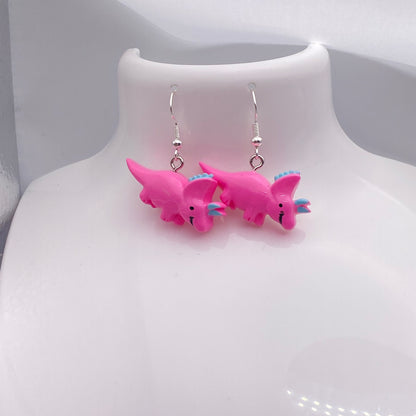 Pink Dinosaur Earrings