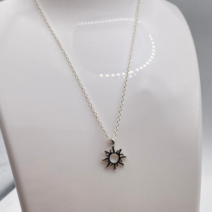 Small Silver Sun Necklace