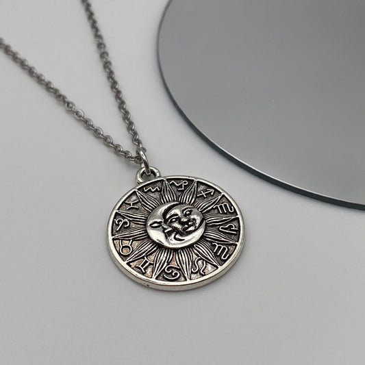 Sun and Moon Zodiac Necklace