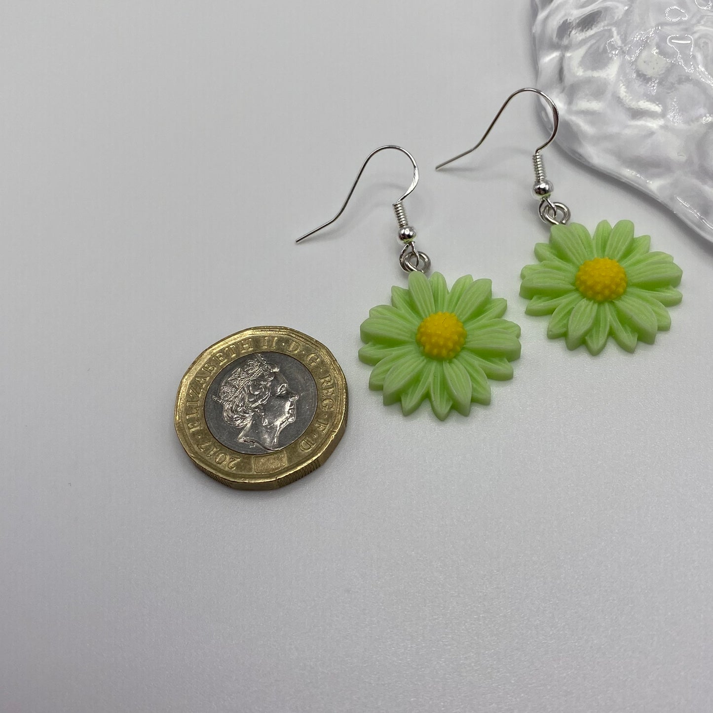 Green Flower Earrings