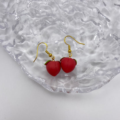 Small Peach Earrings