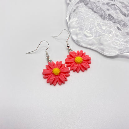 Pink Flower Earrings