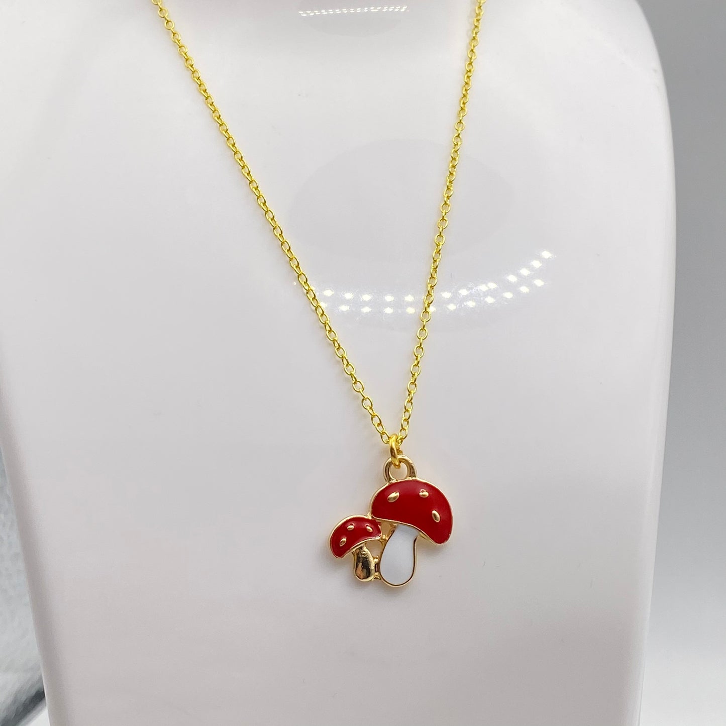 Gold Mushroom Necklace