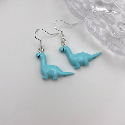 Blue Dinosaur Earrings